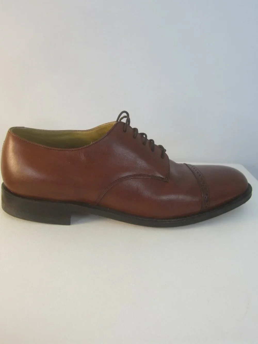 Johnston & Murphy Aristocraft Men 9 E Brown Leather Cap Toe Dress Shoes Classic